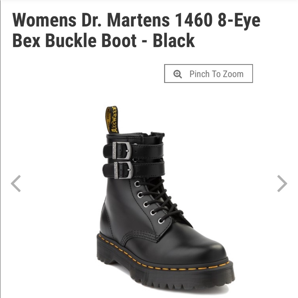 Dr. Martens 1460 8-Eye Bex Buckle Boot - Black size 7